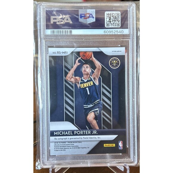 2018 Panini Prizm Rookie Signature Silver Prizm Michael Porter Jr. PSA 10 - Picture 2 of 2